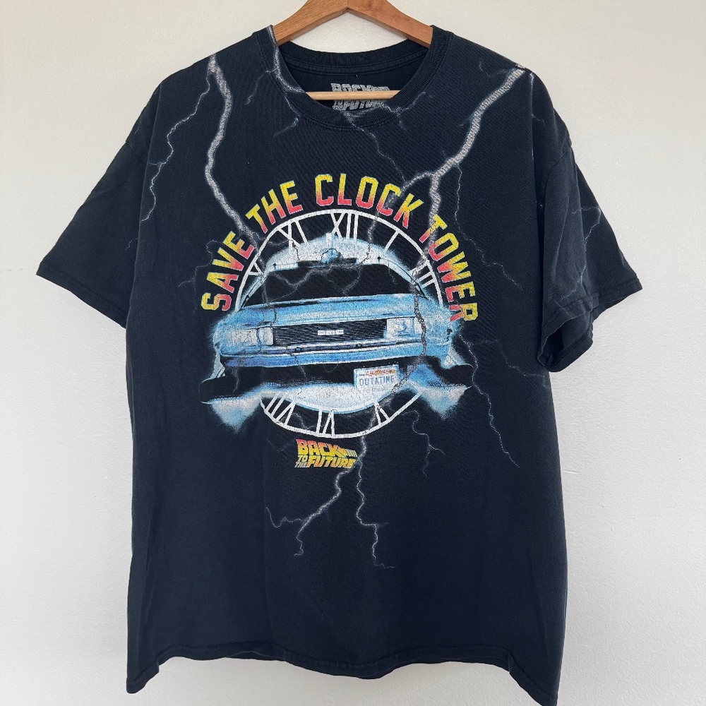 Back To The Future T-Shirt Mens Large Save The Clock Tower Movie Promo Tee